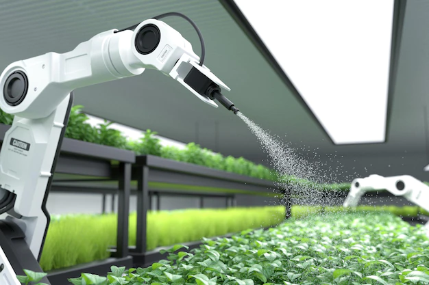 smart-robotic-farmer-spraying-fertilizer-vegetable-green-plants_35913-2325